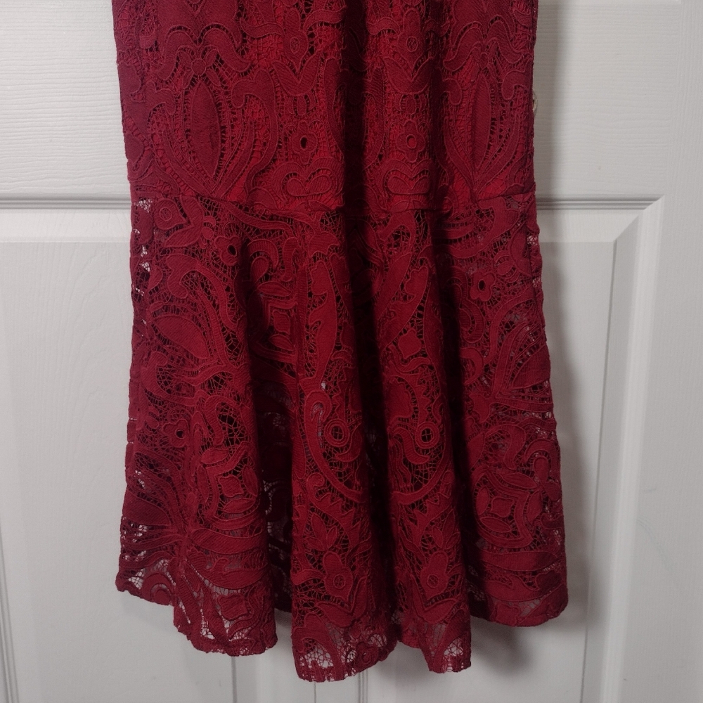 Two Sisters the Label Red Lace Valentina High Low Midi Dress Size 4 - Picture 10 of 16